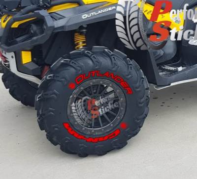 Outlander Can-Am + Logo Full Red ,Set for 4 Tires (888)