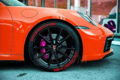 PORSCHE RED , a Set for 4 tires (423)