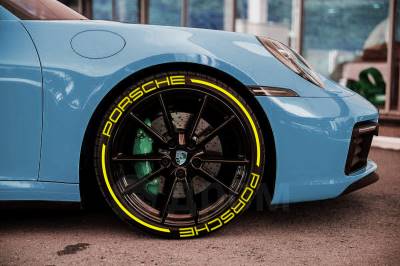 PORSCHE STRİPES YELLOW  ,a Set for 4 tires (422)