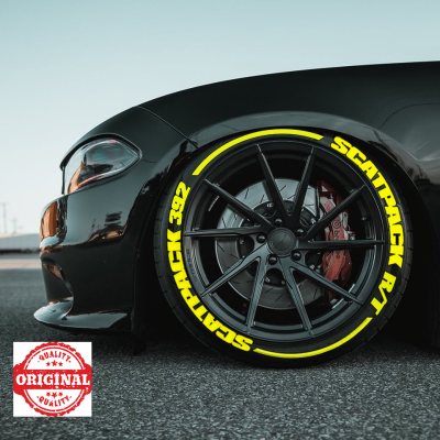 Scatpack 392 RT + Stripes Full Yellow, Set for 4 Tires (1170)