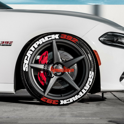 Scatpack 392 White Red, Set for 4 Tires (1196)