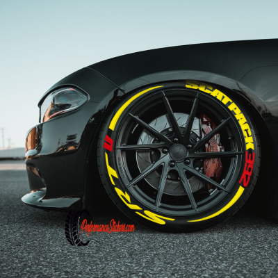 Scatpack SRT 392 + Stripes Yellow, Set for 4 Tires (1182)