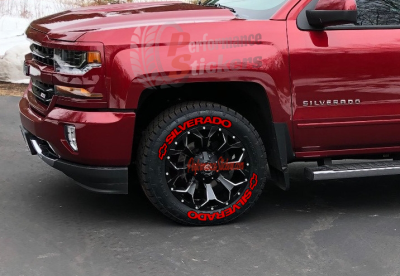 SILVERADO + LOGO red, a Set for 4 tires (761)