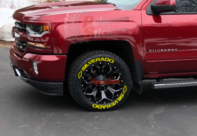 SILVERADO + LOGO yellow, a Set for 4 tires (763)