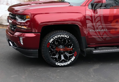 SILVERADO + RED LOGO , a Set for 4 tires (757)