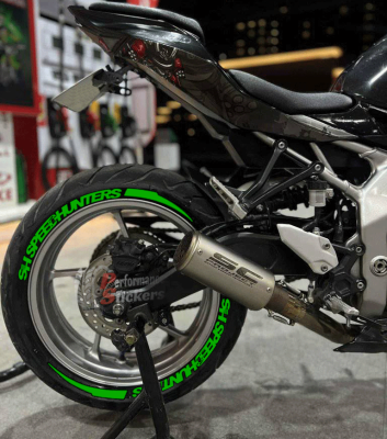 Speedhunters + Stripes + Logo Green, Set For 2 Tires Both Sides Left And Right (2068)