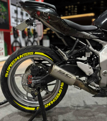 Speedhunters + Stripes + Logo Yellow, Set For 2 Tires Both Sides Left And Right (2064)