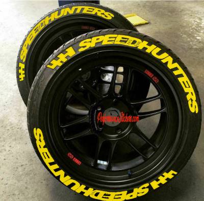 SPEEDHUNTERS yellow with flags a Set for 4 tires (530)