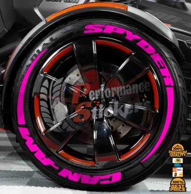 Spyder Can-Am + Stripes Full Pink, Set for 3 Tires (982)