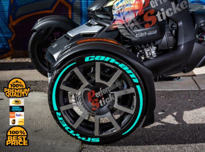 Spyder Can-Am + Stripes Full Turquoise , Set for 3 Tires (992)