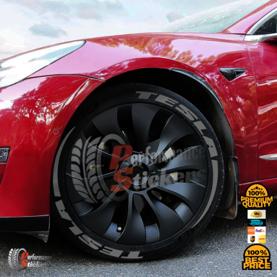 TESLA + STRIPES grey new design, a Set for 4 tires (756)