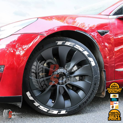 TESLA white new design, a Set for 4 tires (749)