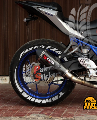 Yamaha Fazer FZ6 + Stripes Full White, Set For 2 Tires Both Sides Left And Right (1719)