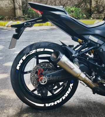 Yamaha MT-25 + Stripes + Logo blue, Set For 2 Tires Both Sides Left And Right (1940)