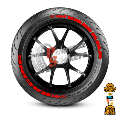 YAMAHA RACING red , a Set For 2 Tires Both Sides Left And Right (663)