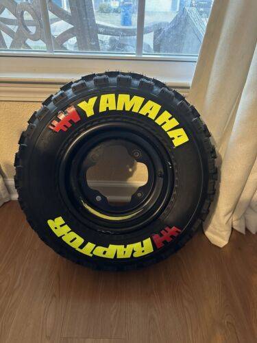 YAMAHA RAPTOR yellow + FLAG red, a Set for 4 tires (821)