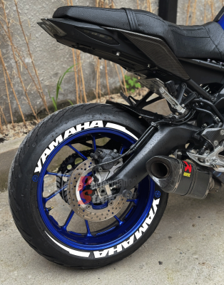 Yamaha + Stripes + Logo blue, Set For 2 Tires Both Sides Left And Right (1970)