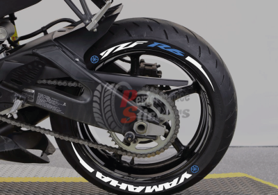 Yamaha YZF R6 + Stripes + Logo blue, Set For 2 Tires Both Sides Left And Right (1957)